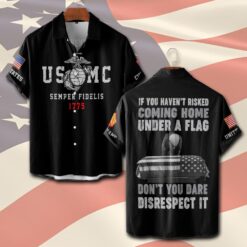 US Marine Corps, Honor The Fallen - Short Sleeve Button Shirt