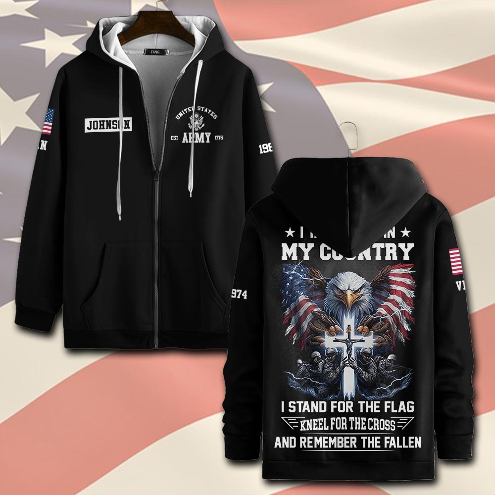US Army, O 2 Army First Lieutenant - Zip Hoodie