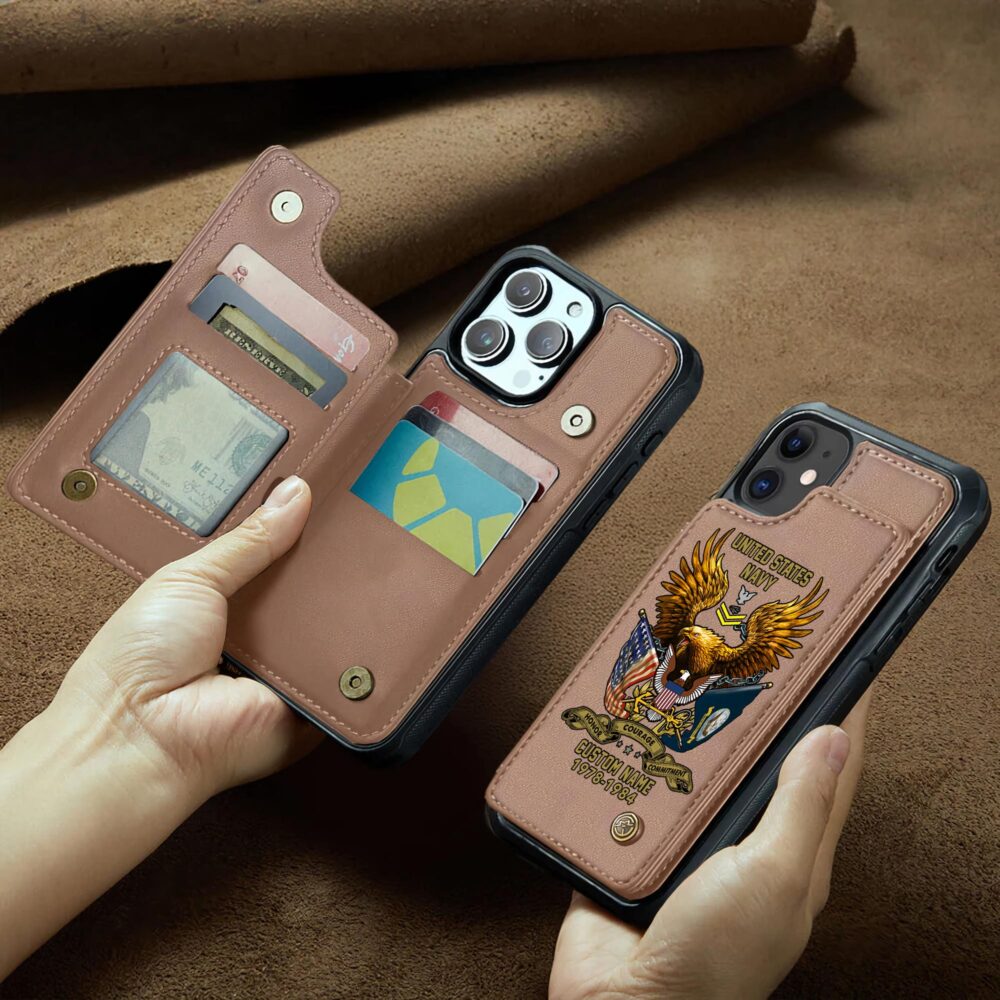 US Navy, All Gave Some, Some Gave All - Leather Flip Phone Case - Image 2