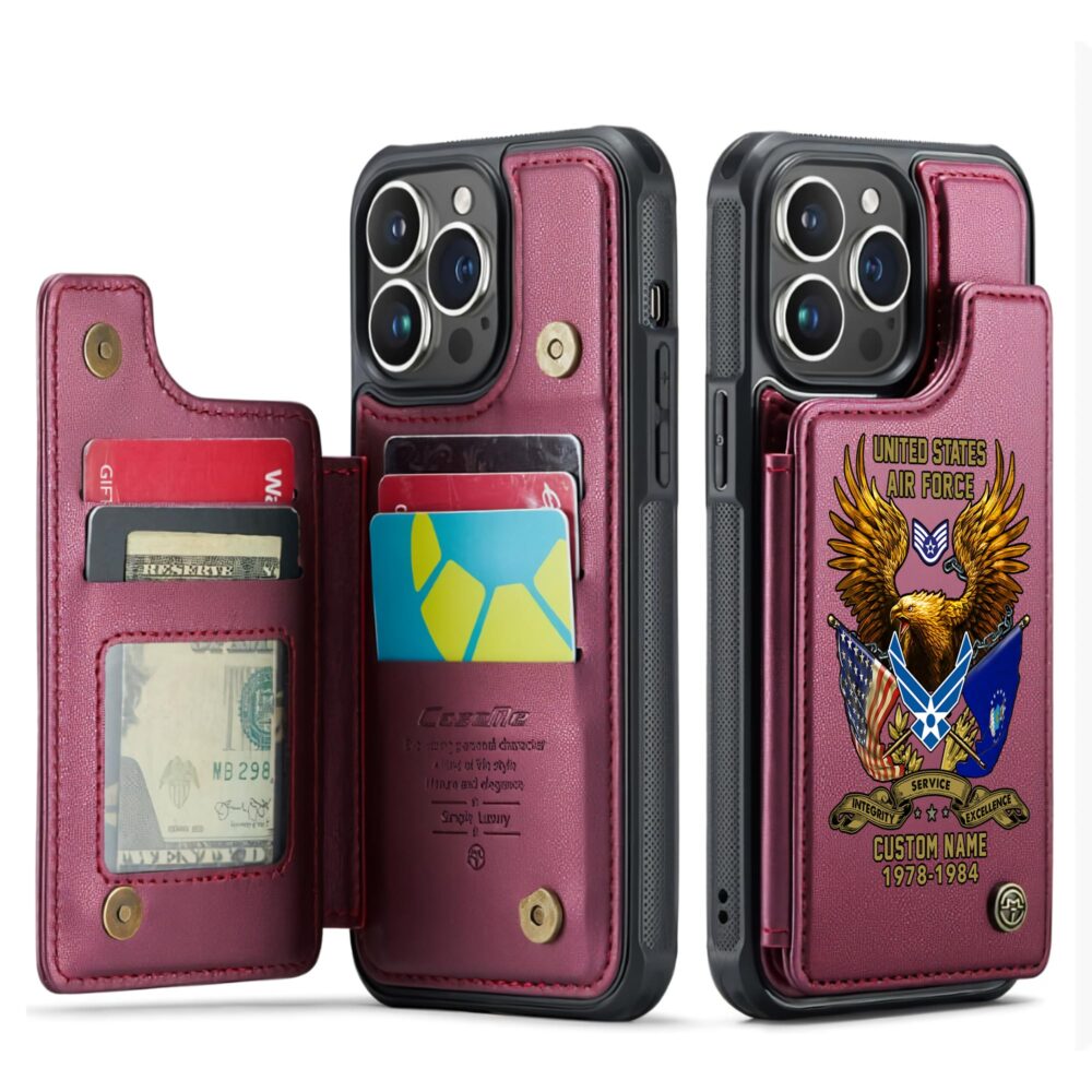 US Air Force , Once An Airman, Always An Airman - Leather Flip Phone Case - Image 4
