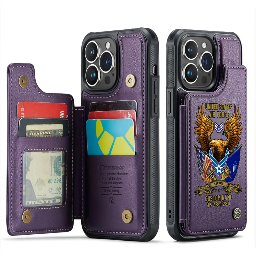 US Air Force , Once An Airman, Always An Airman - Leather Flip Phone Case - Image 6