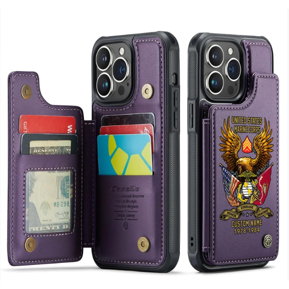 US Marine Corps, Lest We Forget - Leather Flip Phone Case - Image 6