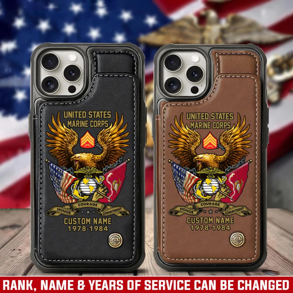 US Marine Corps, Lest We Forget - Leather Flip Phone Case