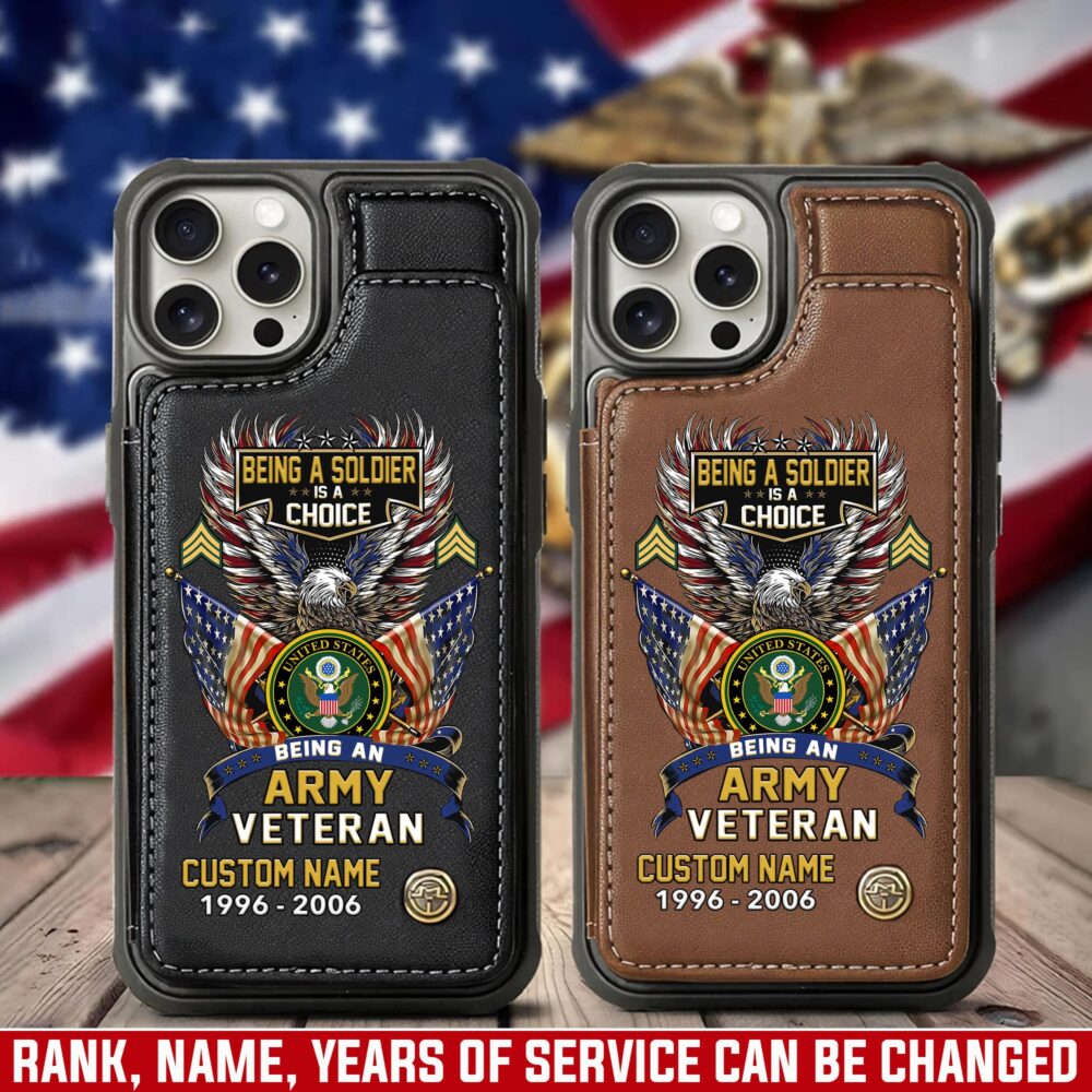 US Army, W 4 Army Chief Warrant Officer 4 - Leather Flip Phone Case