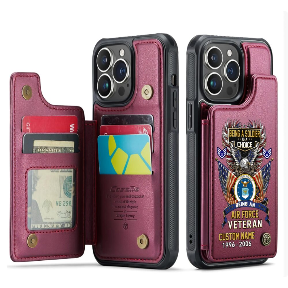 US Air Force , Served With Pride - Leather Flip Phone Case - Image 4