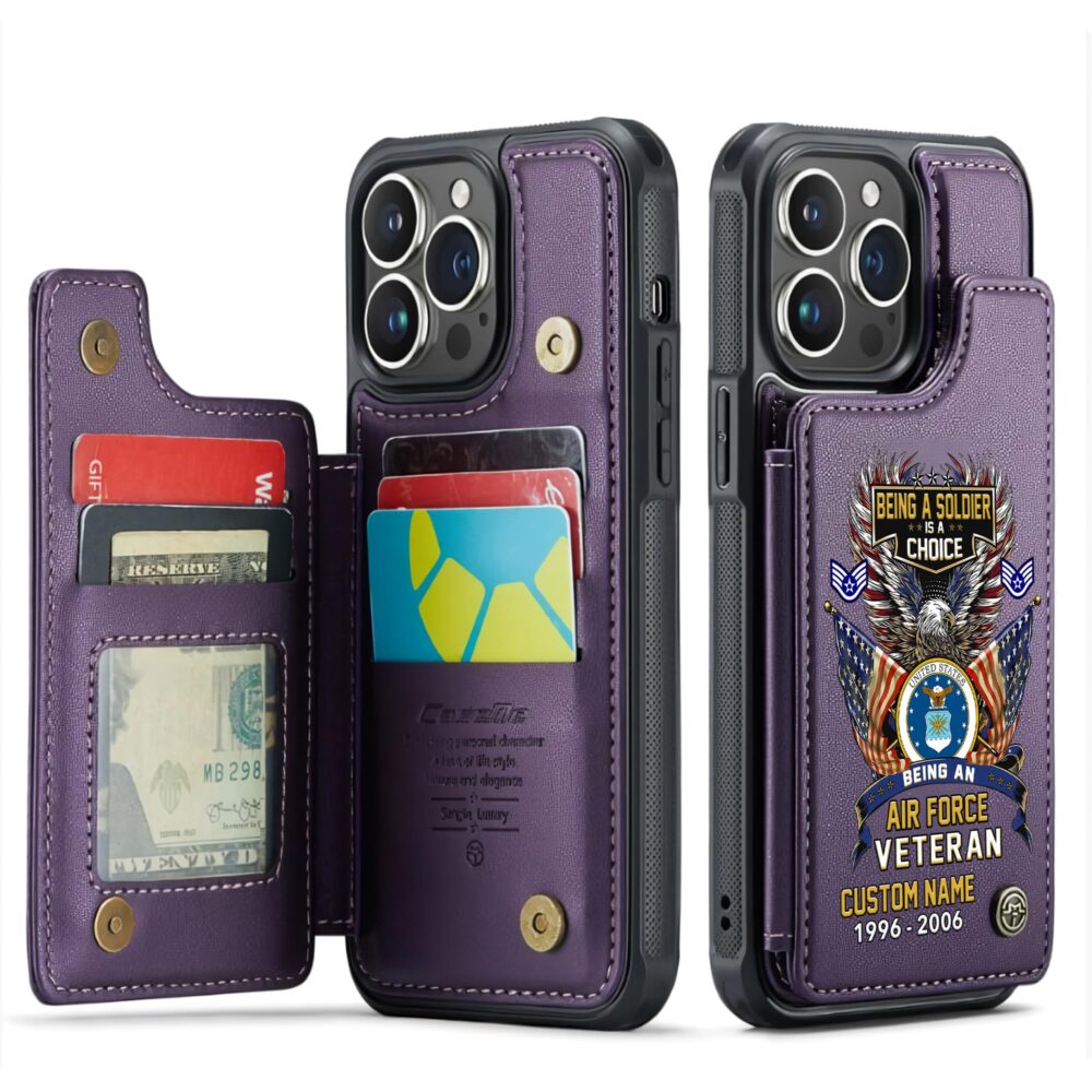 US Air Force , Served With Pride - Leather Flip Phone Case - Image 6