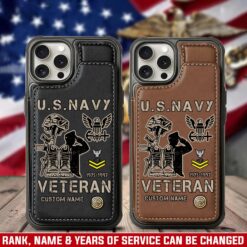 US Navy, American By Birth, Veteran By Choice - Leather Flip Phone Case