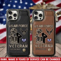 US Air Force , E 6 Air Force Technical Sergeant - Leather Flip Phone Case