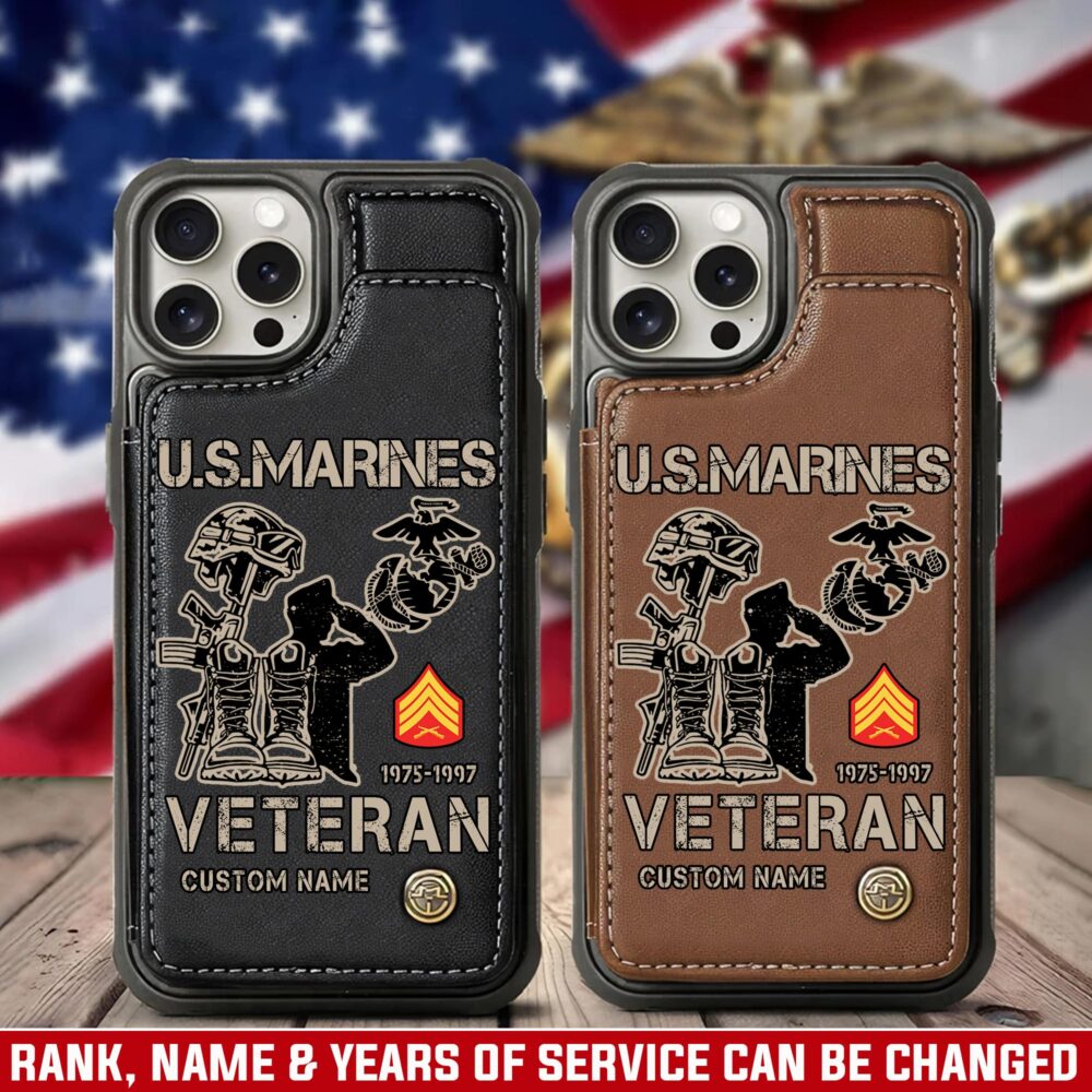 US Marine Corps, No One Gets Left Behind - Leather Flip Phone Case