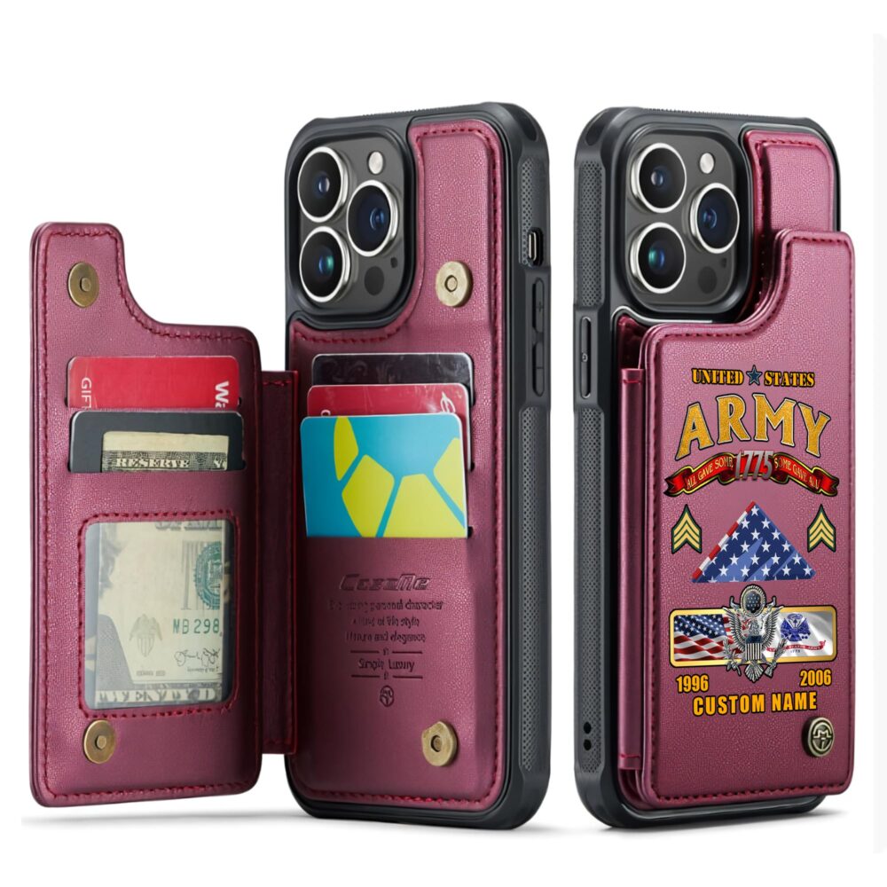 US Army, Once A Soldier, Always A Soldier - Leather Flip Phone Case - Image 4
