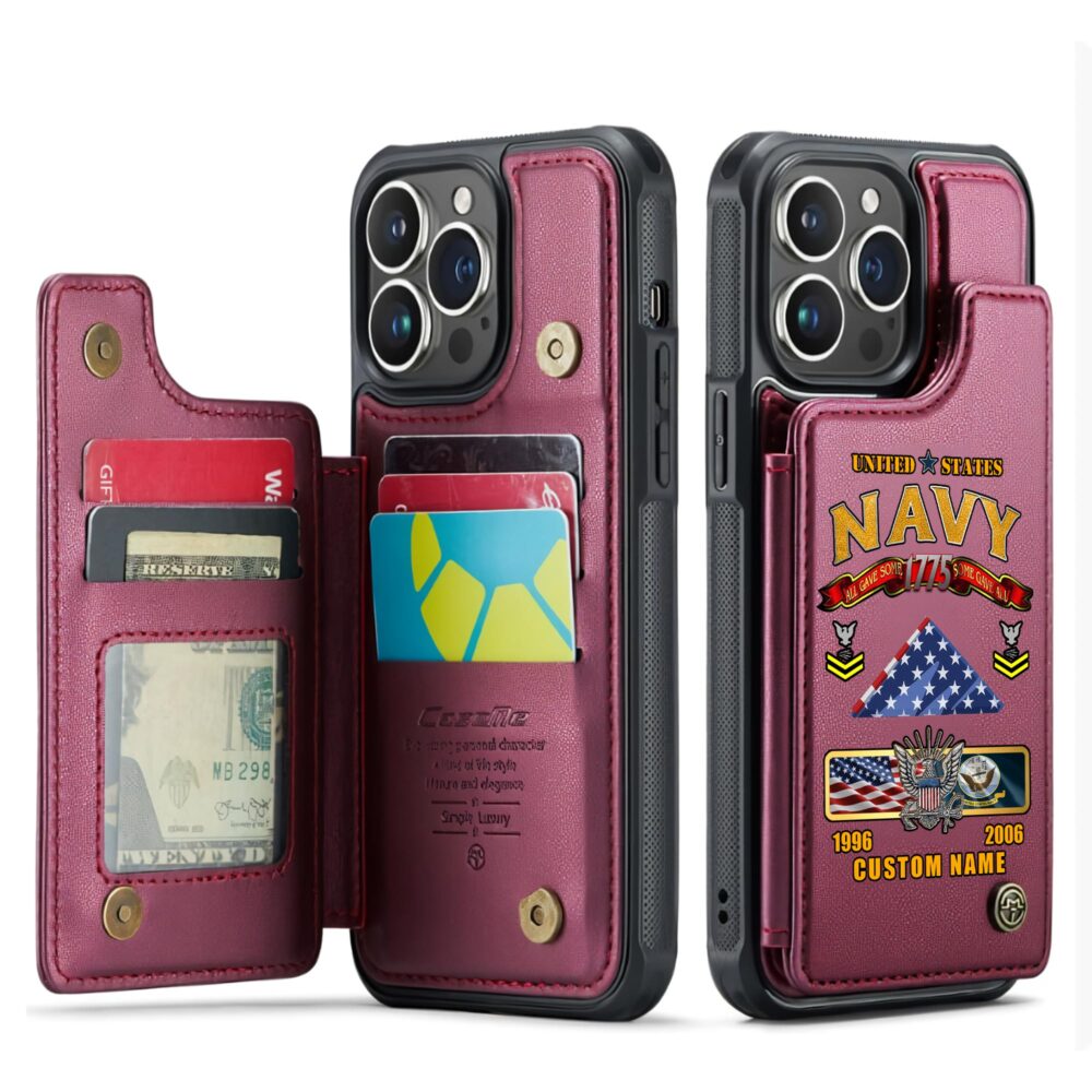 US Navy, Semper Fortis - Leather Flip Phone Case - Image 4