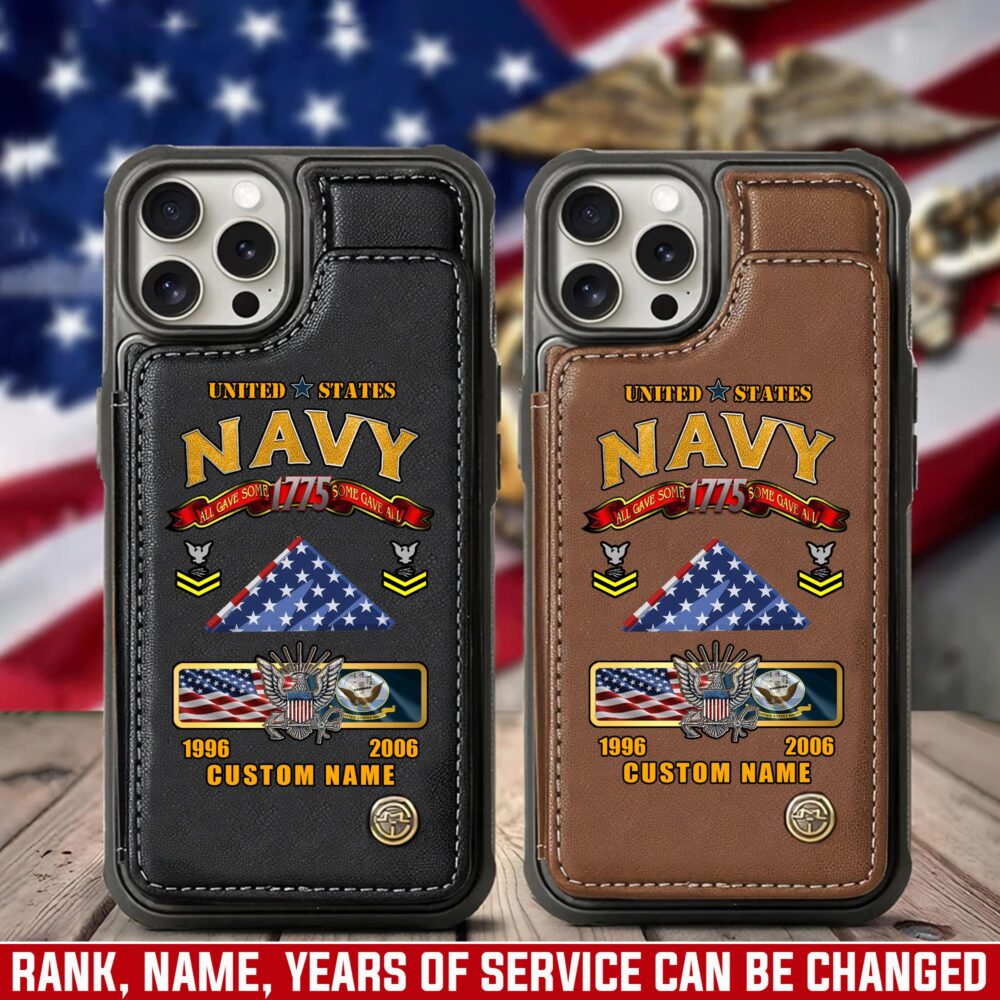 US Navy, Semper Fortis - Leather Flip Phone Case
