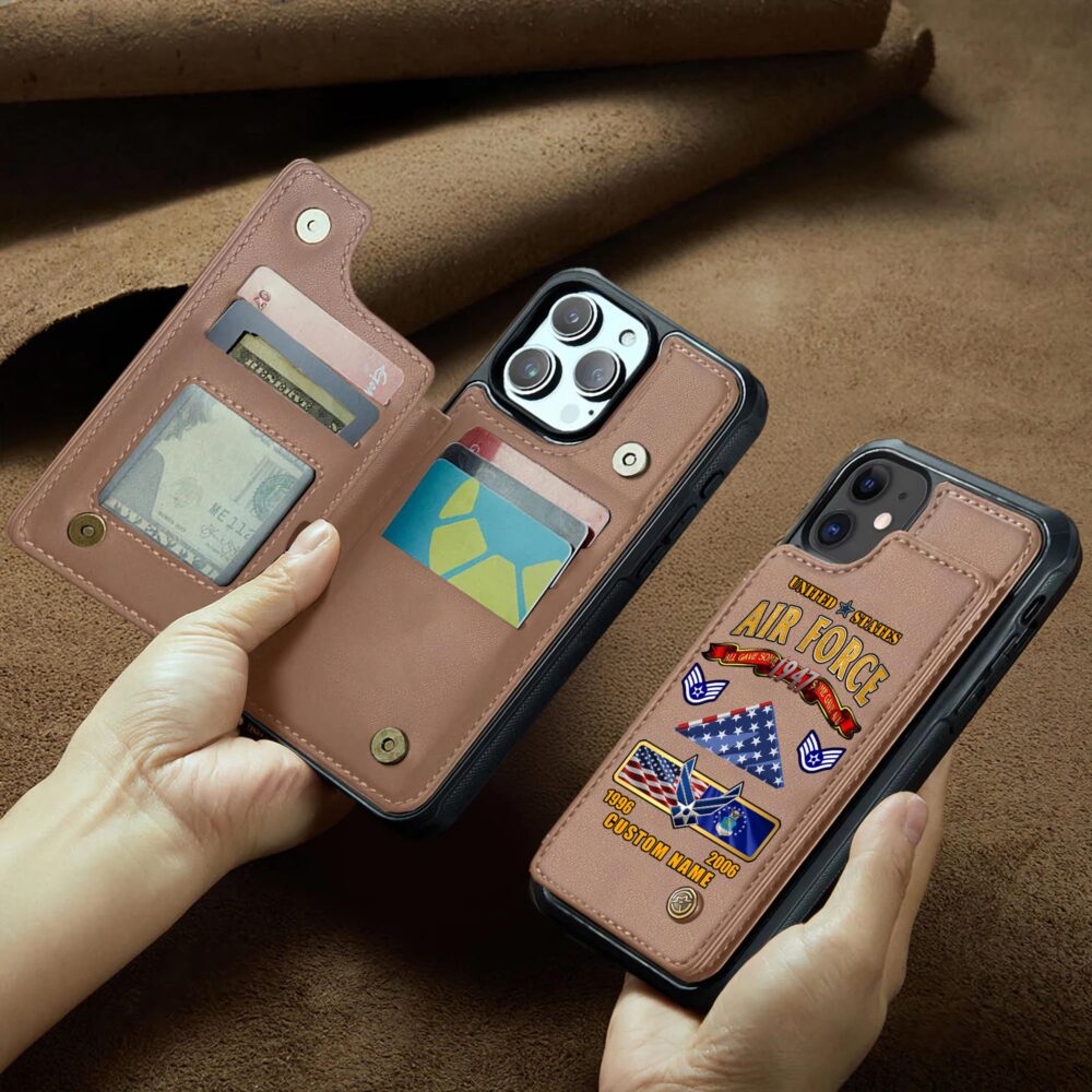 US Air Force , I Walked The Walk - Leather Flip Phone Case - Image 2