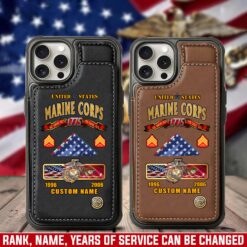 US Marine Corps, Defender of Freedom - Leather Flip Phone Case