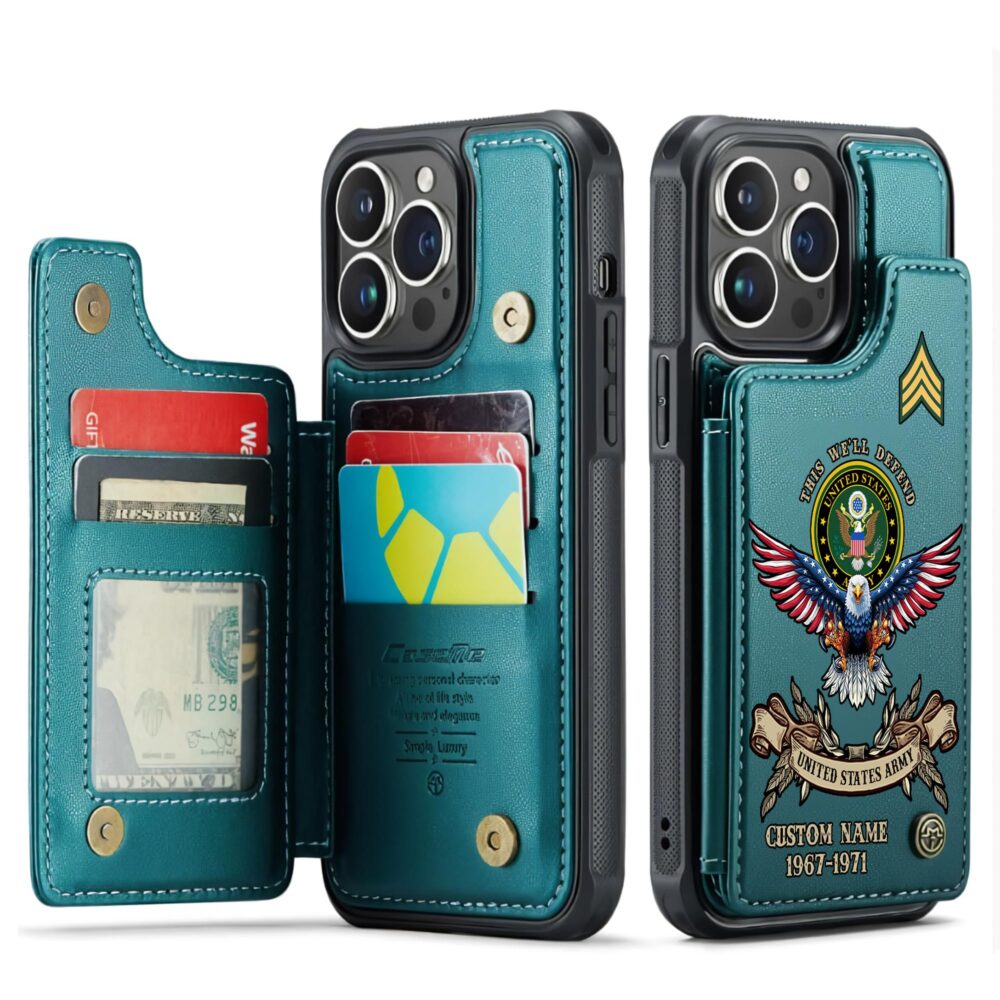 US Army, E 4 Army Specialist - Leather Flip Phone Case - Image 5