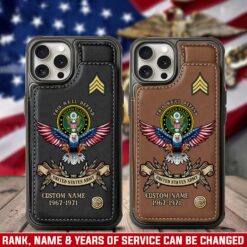 US Army, E 4 Army Specialist - Leather Flip Phone Case