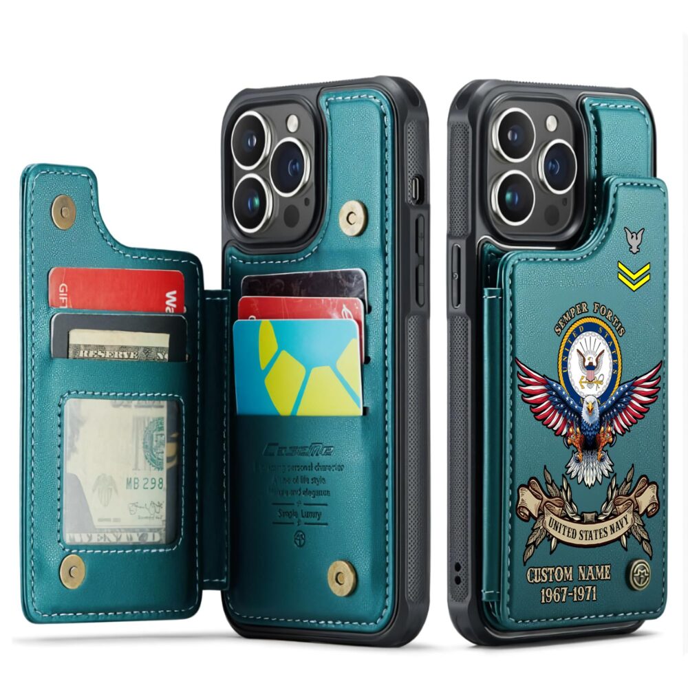 US Navy, Always Remember, Never Forget - Leather Flip Phone Case - Image 5