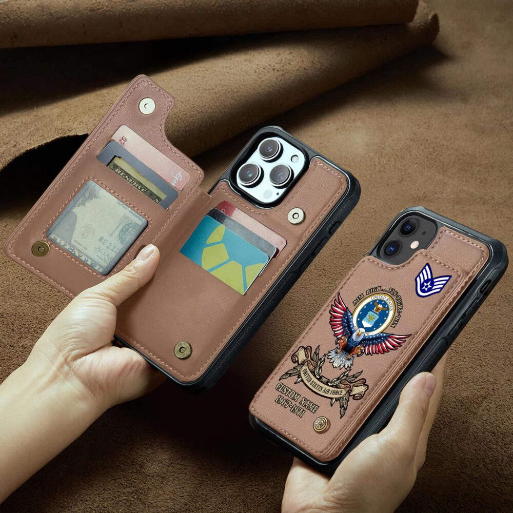 US Air Force , Defender of Freedom - Leather Flip Phone Case - Image 2