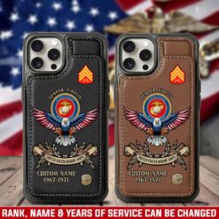 US Marine Corps, E 6 Marines Staff Sergeant - Leather Flip Phone Case