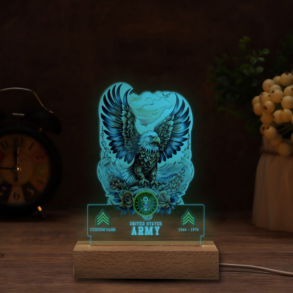 US Army, E 3 Army Private First Class - Personalized Led Lamp - Image 6