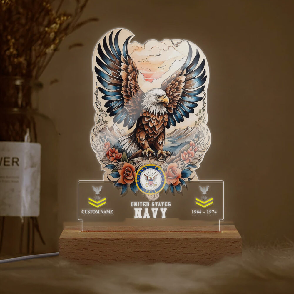 US Navy, Once A Sailor, Always A Sailor - Personalized Led Lamp - Image 2