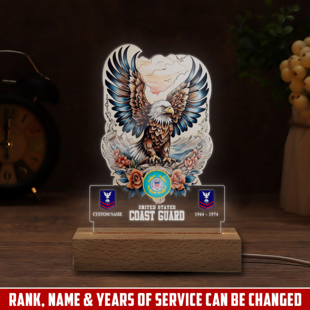 US Coast Guard, Life And Pride - Personalized Led Lamp