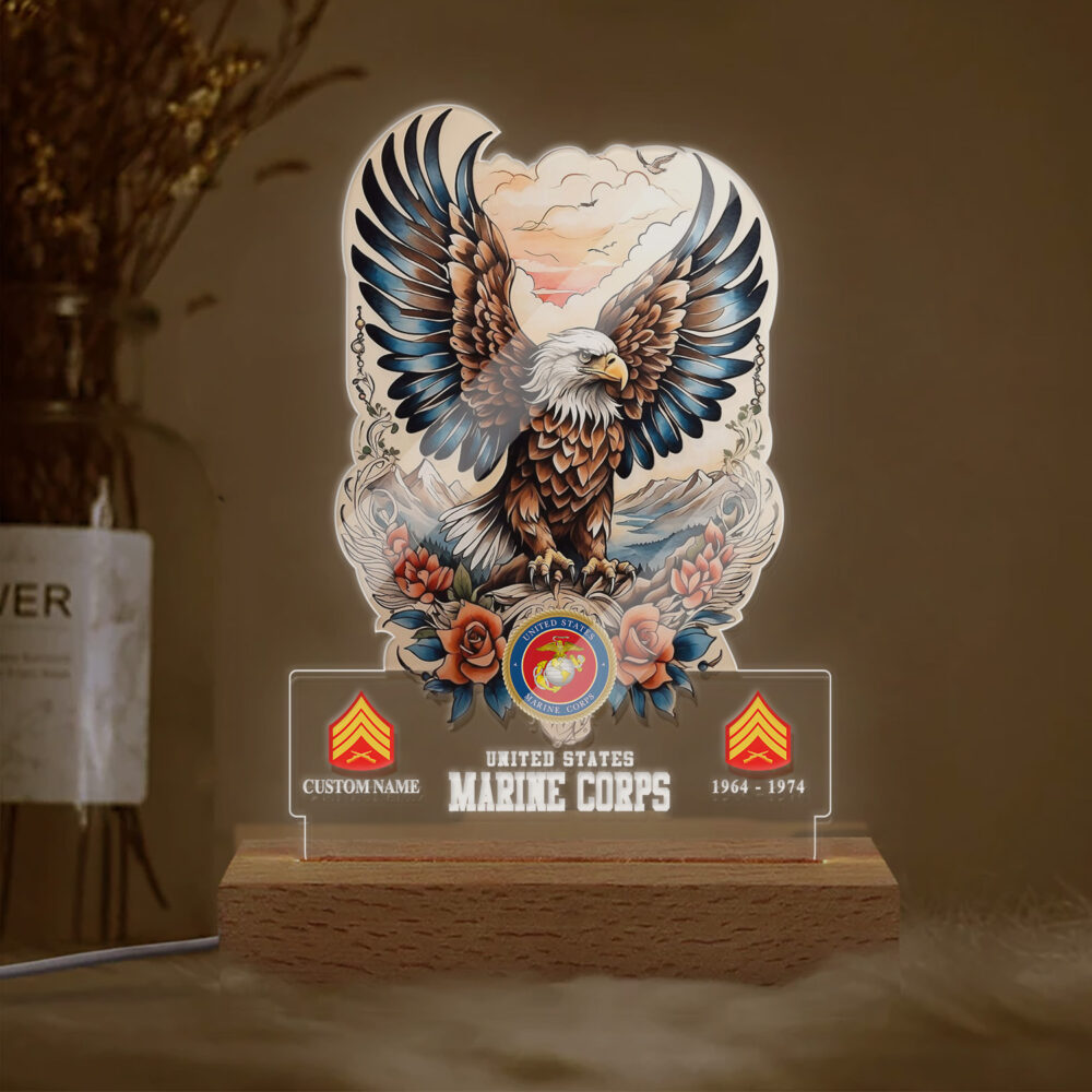 US Marine Corps, O 3 Marines Captain - Personalized Led Lamp - Image 2