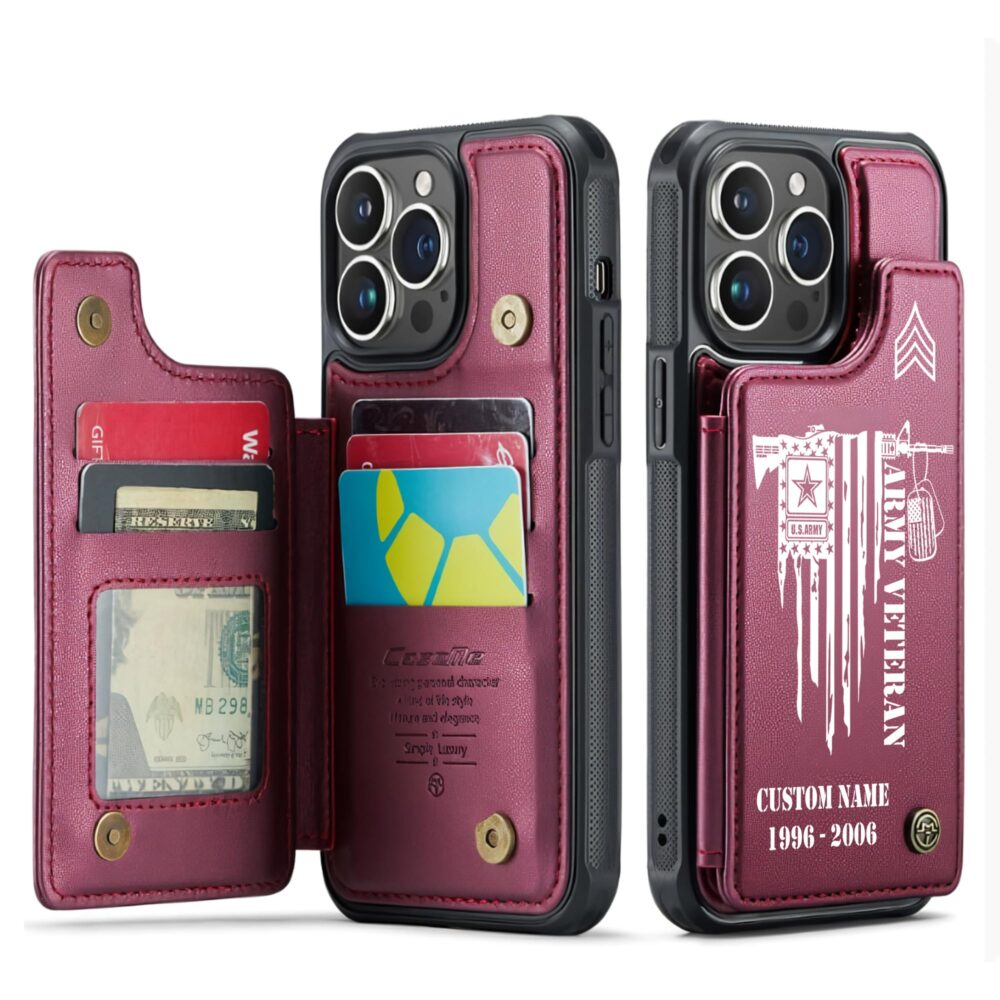 US Army, Honor The Fallen - Leather Flip Phone Case - Image 4