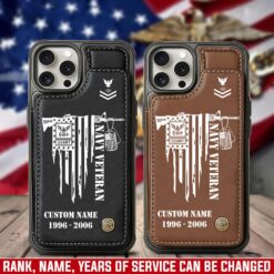US Navy, Anchors Aweigh - Leather Flip Phone Case