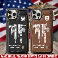 US Coast Guard, E 4 Red - Leather Flip Phone Case