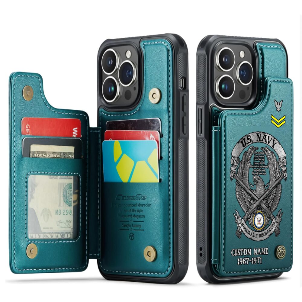 US Navy, Honor The Fallen - Leather Flip Phone Case - Image 5