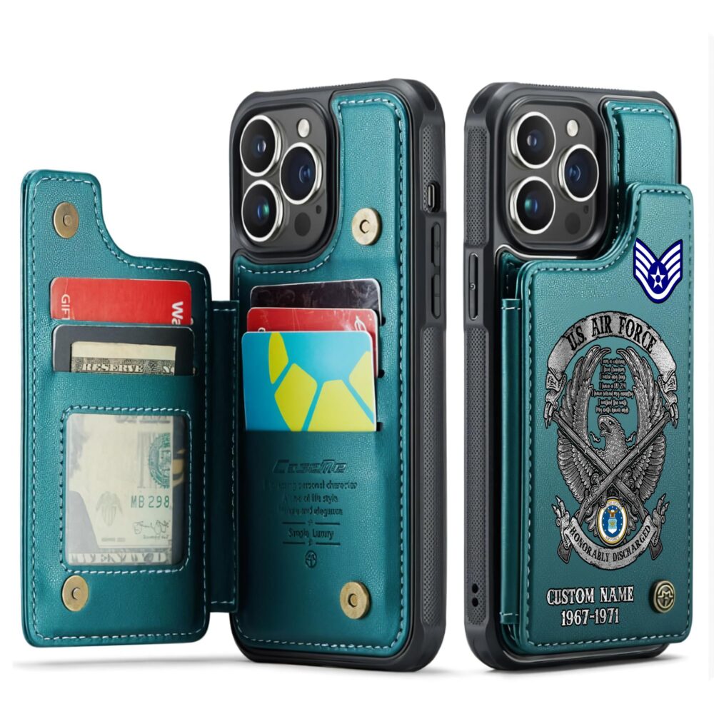 US Air Force , Remember - Honor - Respect - Leather Flip Phone Case - Image 5