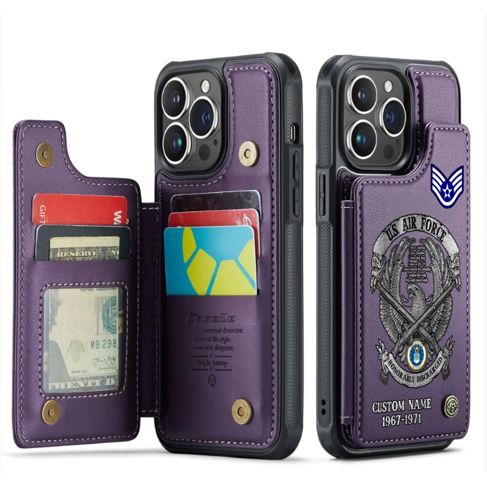 US Air Force , Remember - Honor - Respect - Leather Flip Phone Case - Image 6