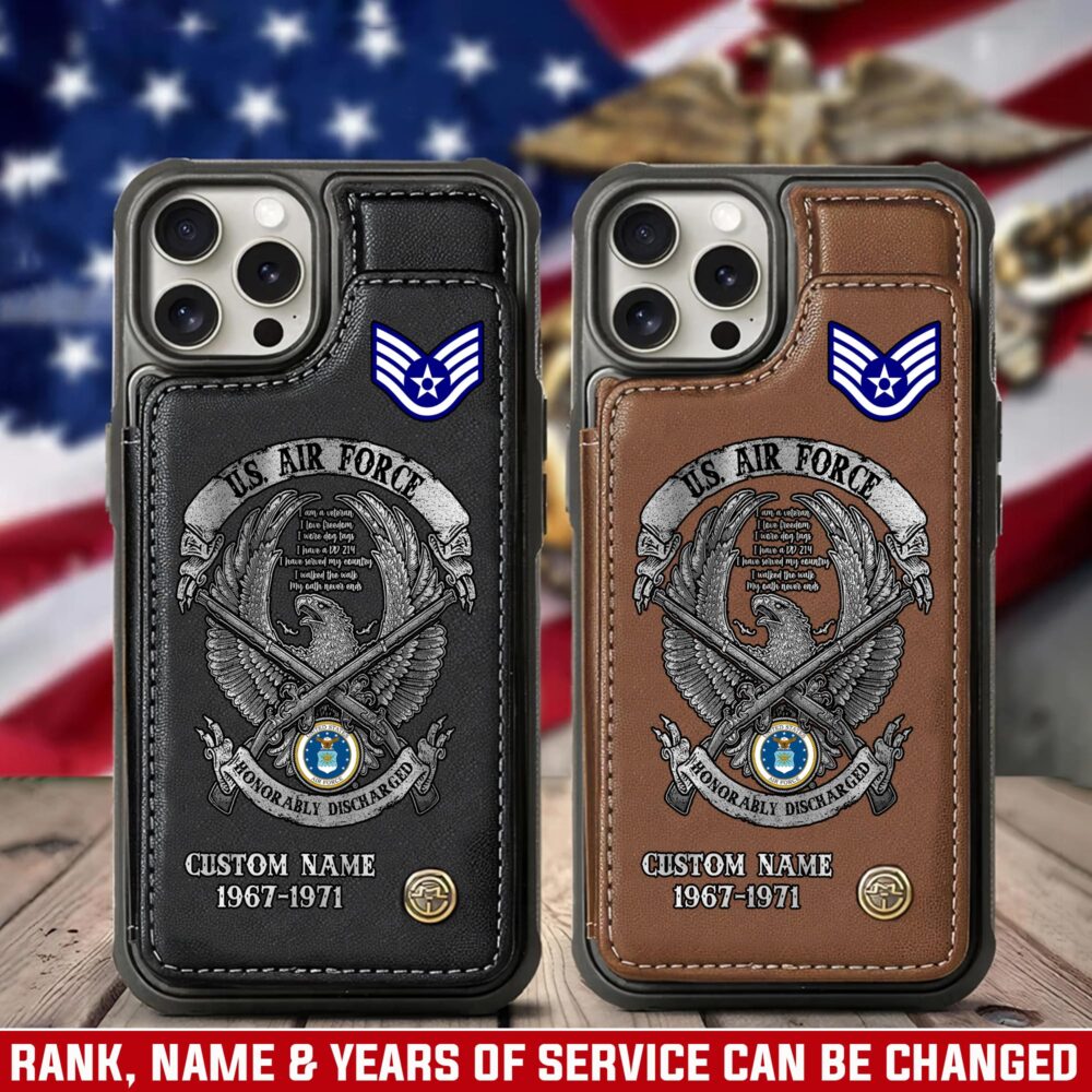 US Air Force , Remember - Honor - Respect - Leather Flip Phone Case