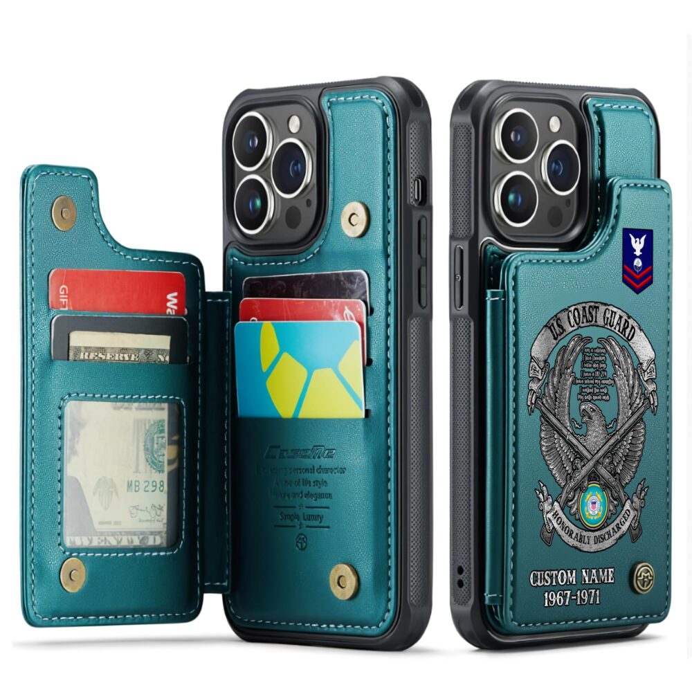 US Coast Guard, E 7 Red - Leather Flip Phone Case - Image 5