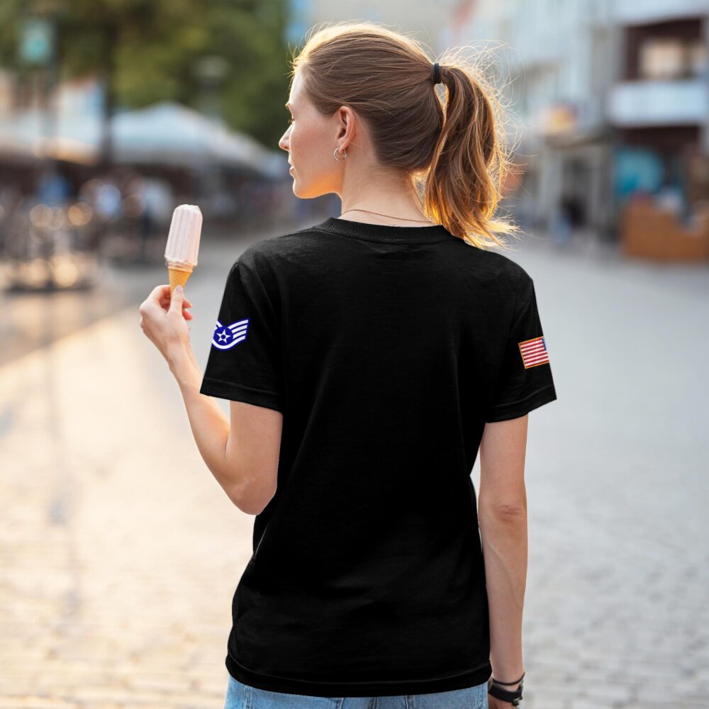 US Air Force , E 3 Air Force Airman First Class - Women T-Shirt - Image 3