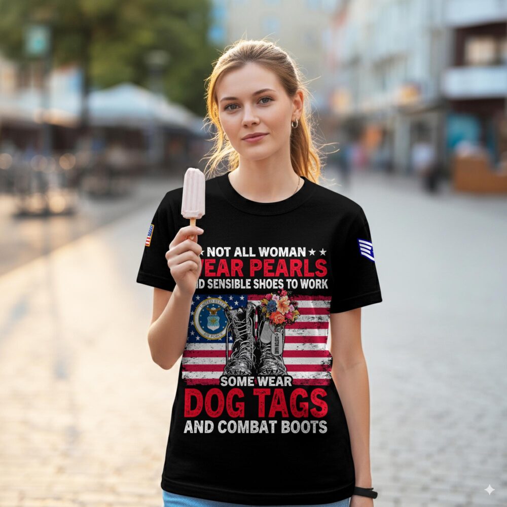 US Air Force , E 3 Air Force Airman First Class - Women T-Shirt - Image 2