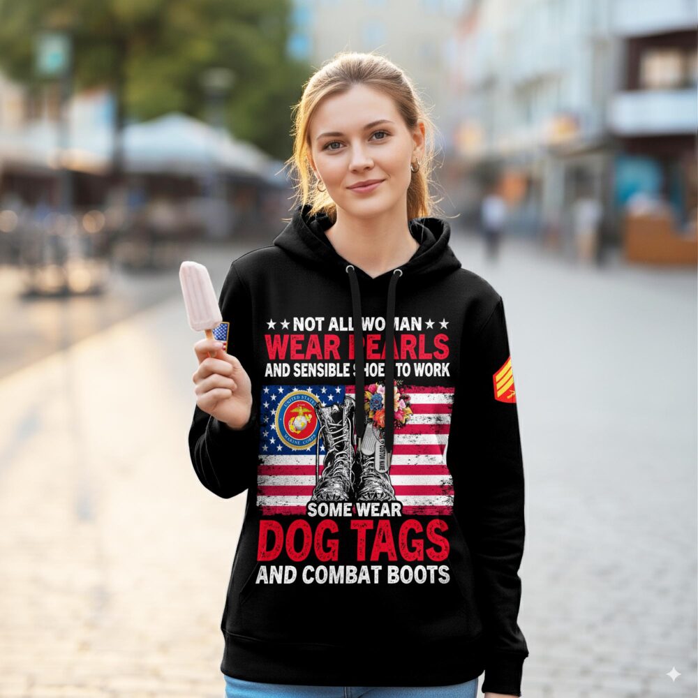US Marine Corps, E 7 Marines Gunnery Sergeant - Women Hoodie - Image 2