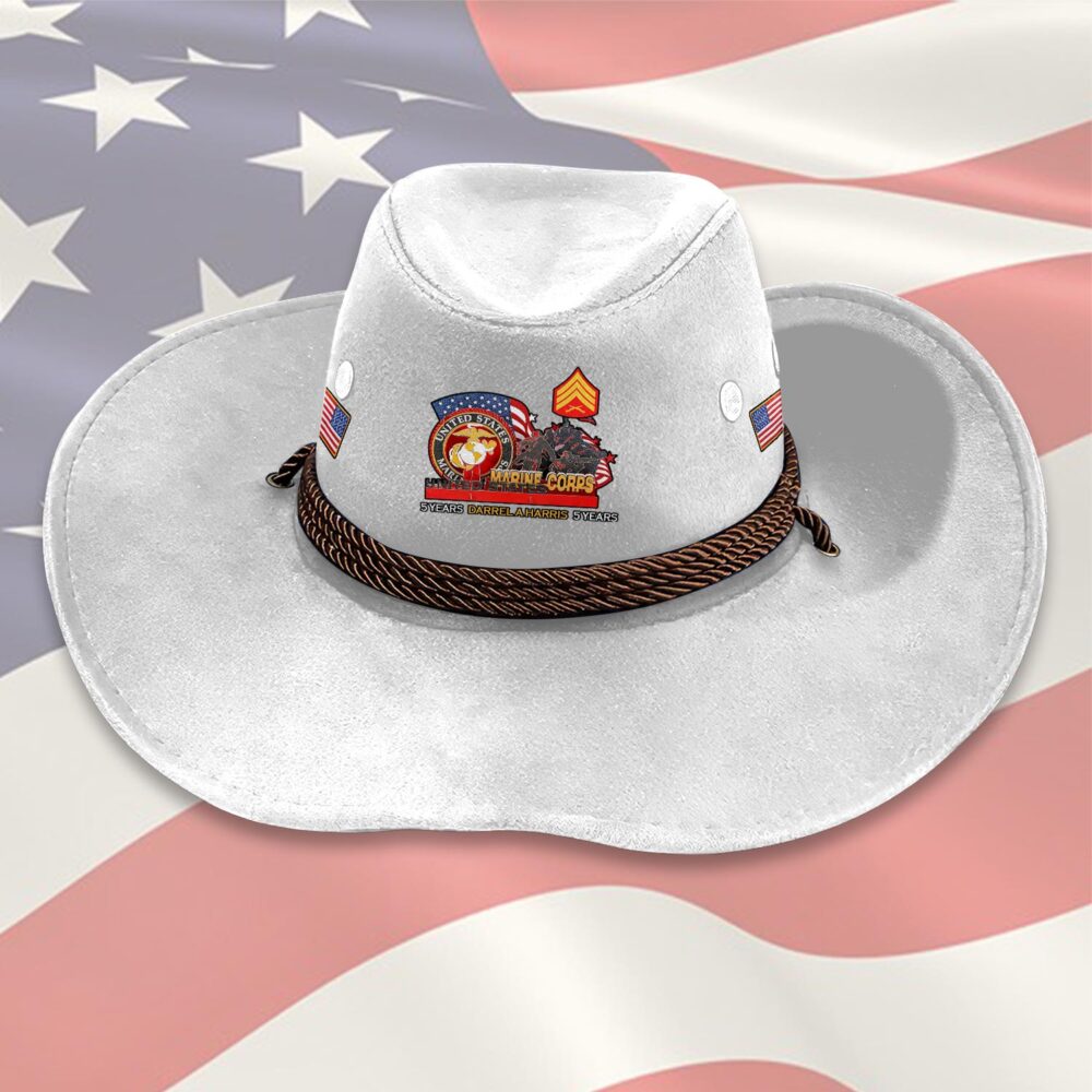 US Marine Corps, Duty, Honor, Country - Cowboy Hat - Image 6