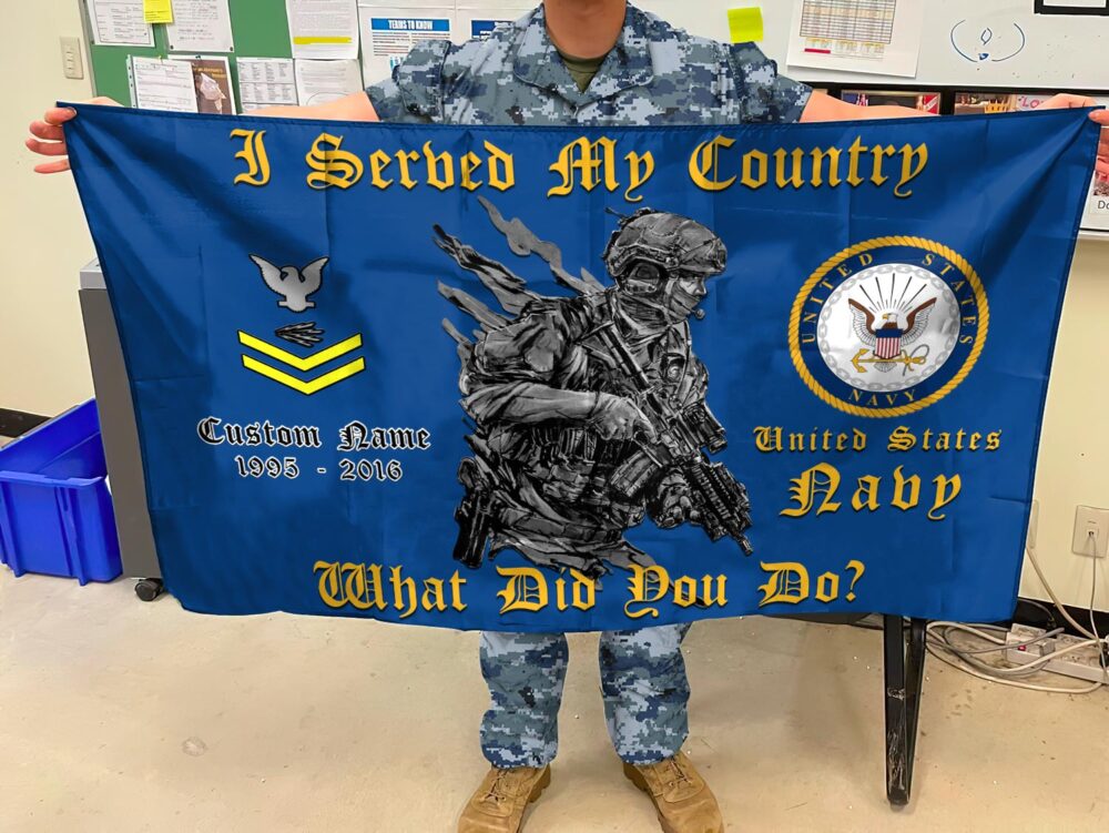 US Navy, E 7 Gold - Flying Flag 5×8 Feet(152×244 Cm) - Image 2