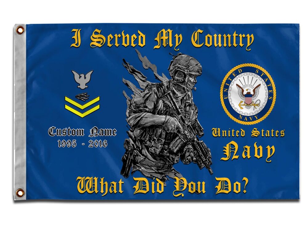 US Navy, E 7 Gold - Flying Flag 5×8 Feet(152×244 Cm) - Image 3