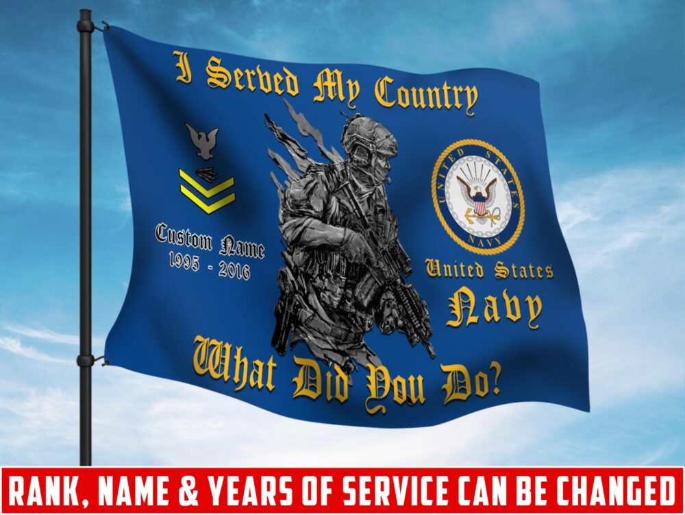 US Navy, E 7 Gold - Flying Flag 5×8 Feet(152×244 Cm)