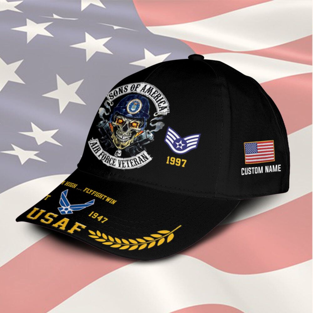 US Air Force, American By Birth, Veteran By Choice - Classic Cap - Image 2