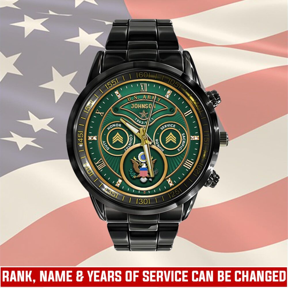 US Army, Be All You Can Be - Black Stainless Steel Watch