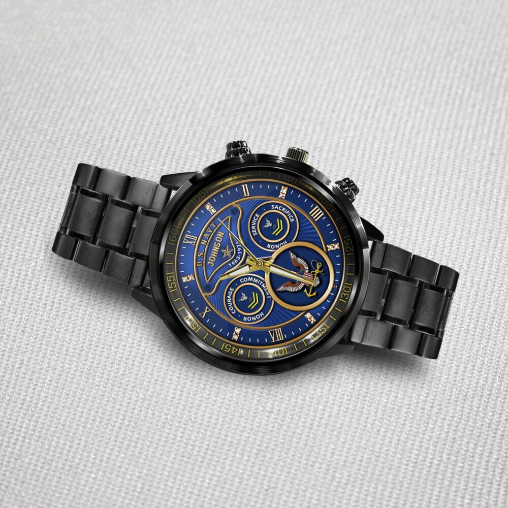 US Navy, Once A Sailor, Always A Sailor - Black Stainless Steel Watch - Image 3