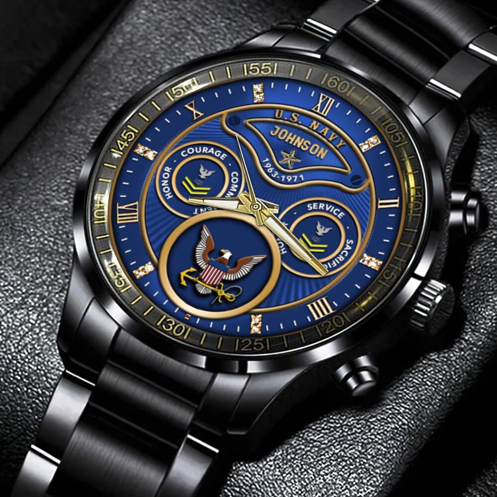 US Navy, Once A Sailor, Always A Sailor - Black Stainless Steel Watch - Image 4