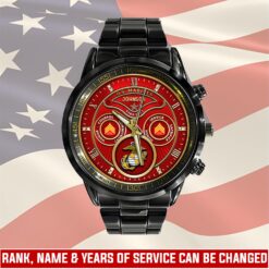 US Marine Corps, Remember - Honor - Respect - Black Stainless Steel Watch