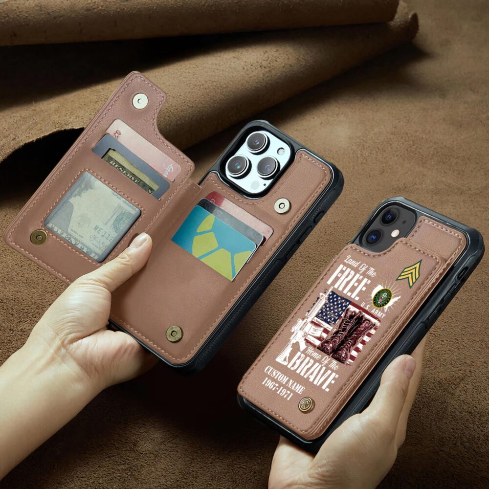 US Army, O 2 Army First Lieutenant - Leather Flip Phone Case - Image 2