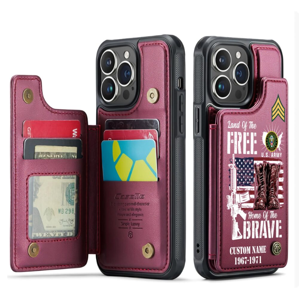 US Army, O 2 Army First Lieutenant - Leather Flip Phone Case - Image 4