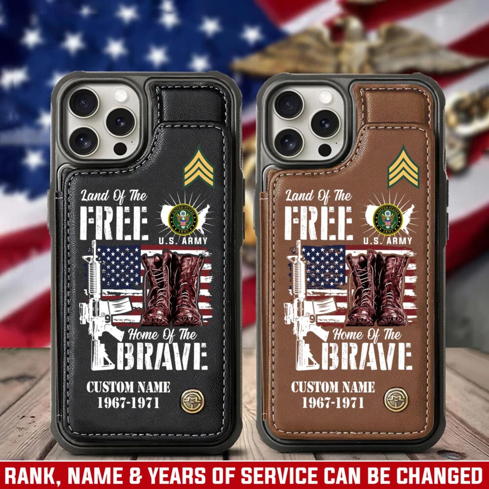 US Army, O 2 Army First Lieutenant - Leather Flip Phone Case